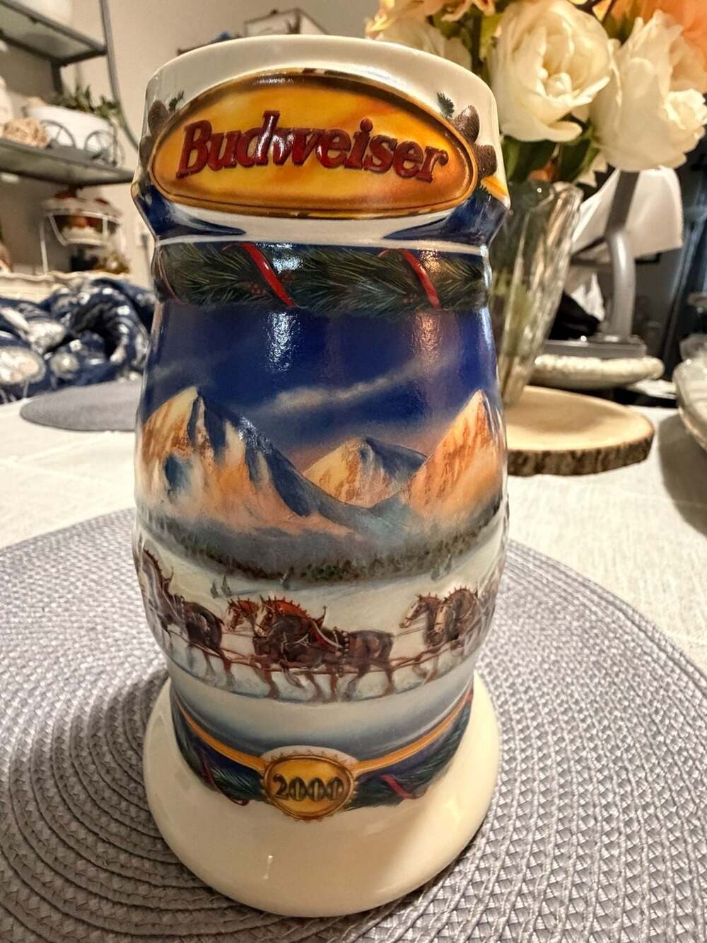 Budweiser 2000 Holiday in the Mountains Collector Beer Stein CS416